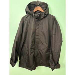 Izod Black Waterproof Hooded Jacket XXLG With Zipper & Snap Closures